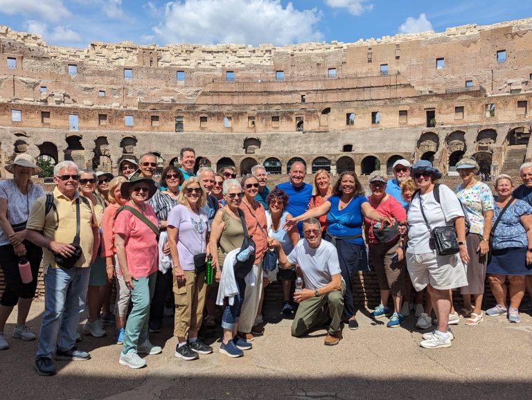 A group at the Colosseum in Rome